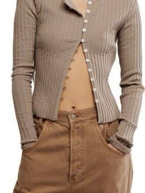 NWT Free People Tilly Long-Sleeve Button-Up Top